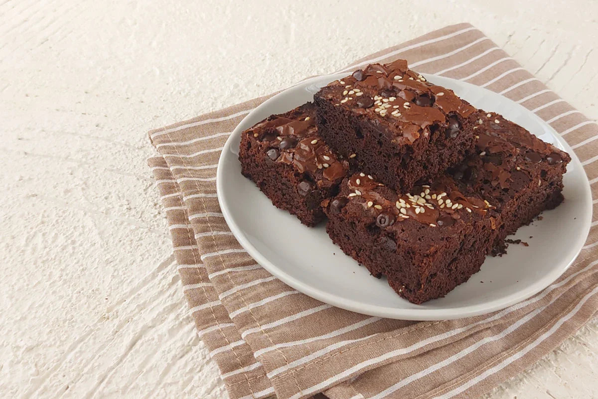 Black Sesame Mochi Brownies