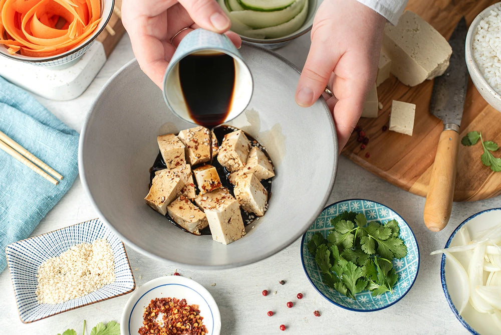 Vegan Japanese Glazed Tofu Rice Bowl