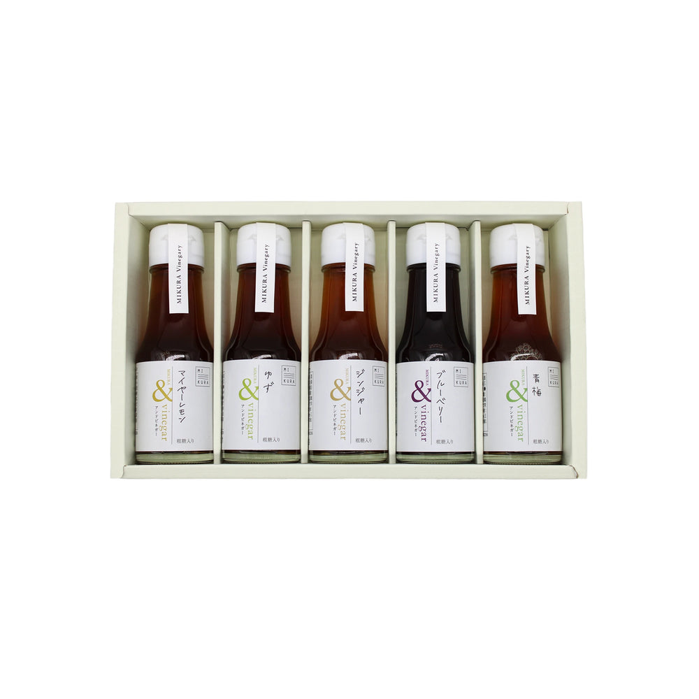 Set of 5 Vinegars with Fruit & Raw Sugar