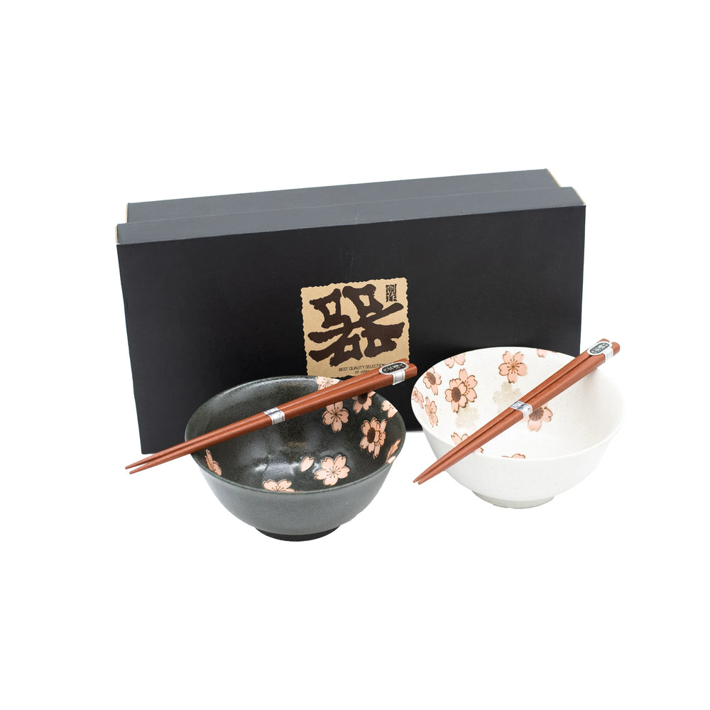 Cherry Blossom Bowls Boxed Set - White & Black