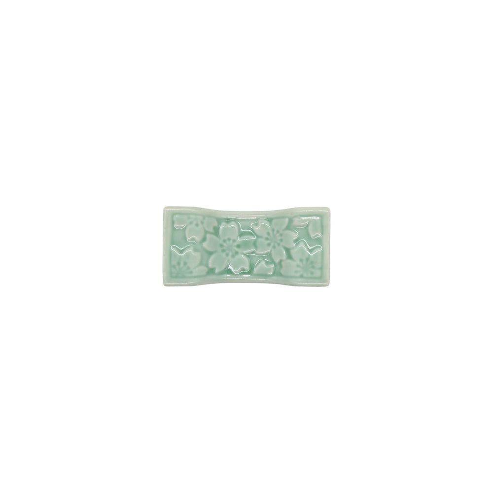 
                  
                    Chopstick Rest - Sakura Pattern in Celadon Green
                  
                