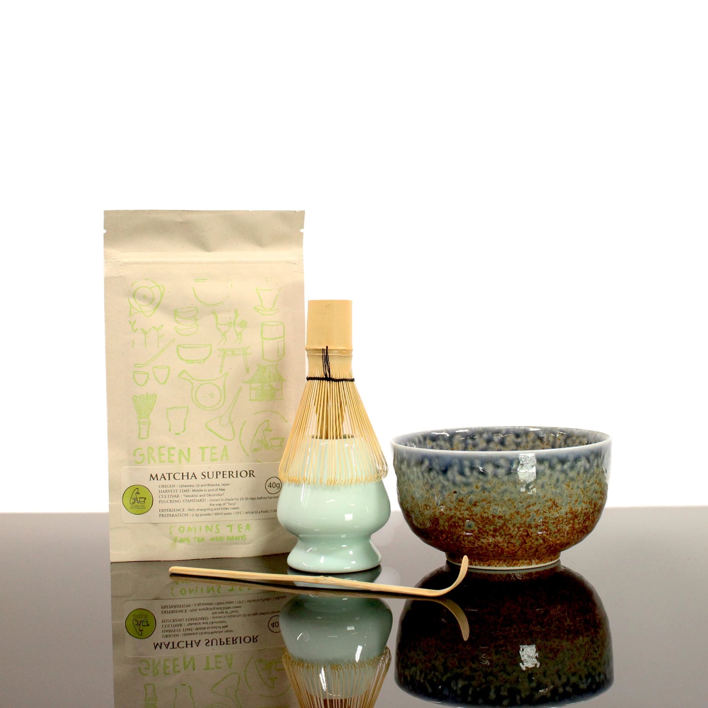 
                  
                    Matcha Tea Set in Blue & Brown with Matcha Tea
                  
                