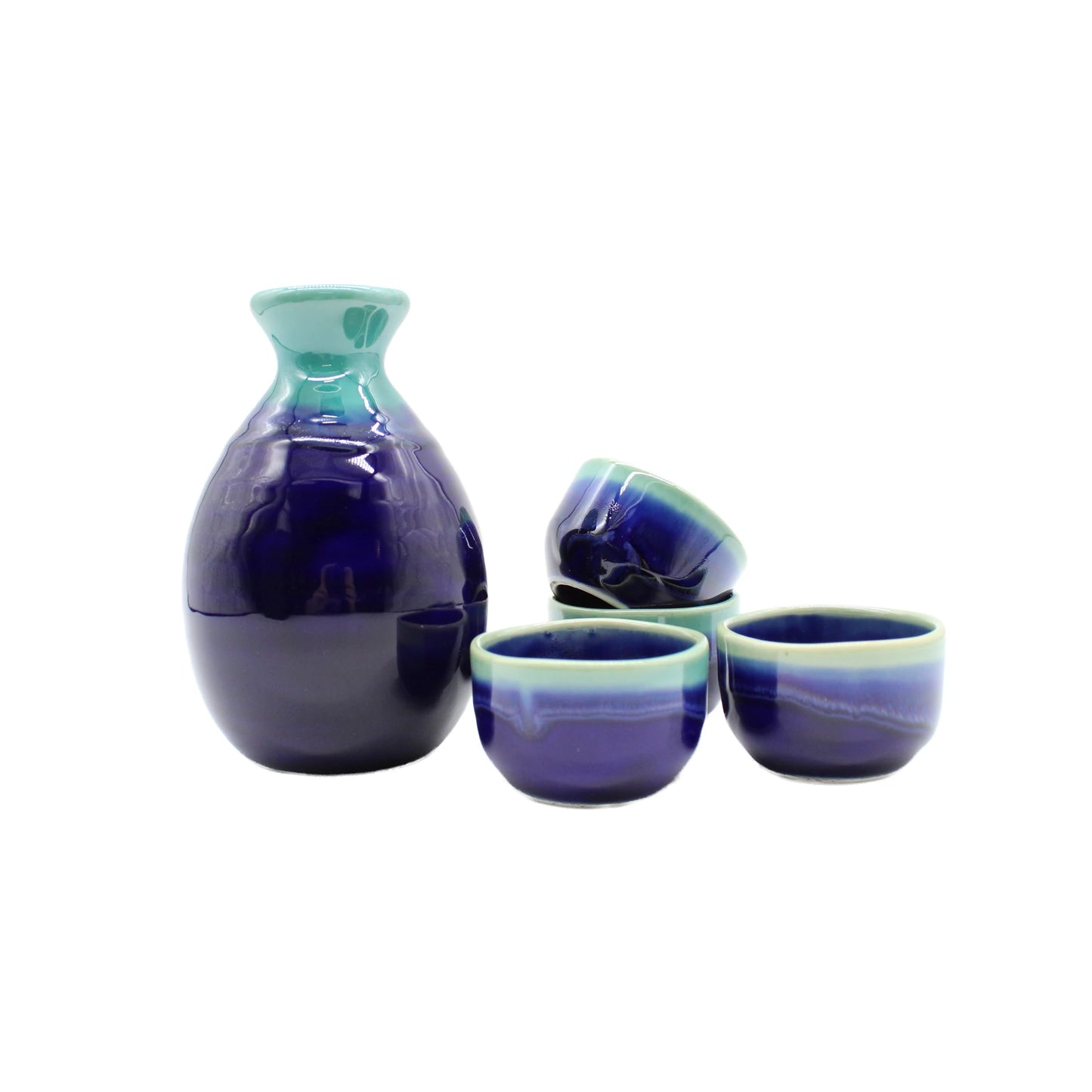 
                  
                    Sake Gift Set For Four - Cobalt Blue & Teal
                  
                