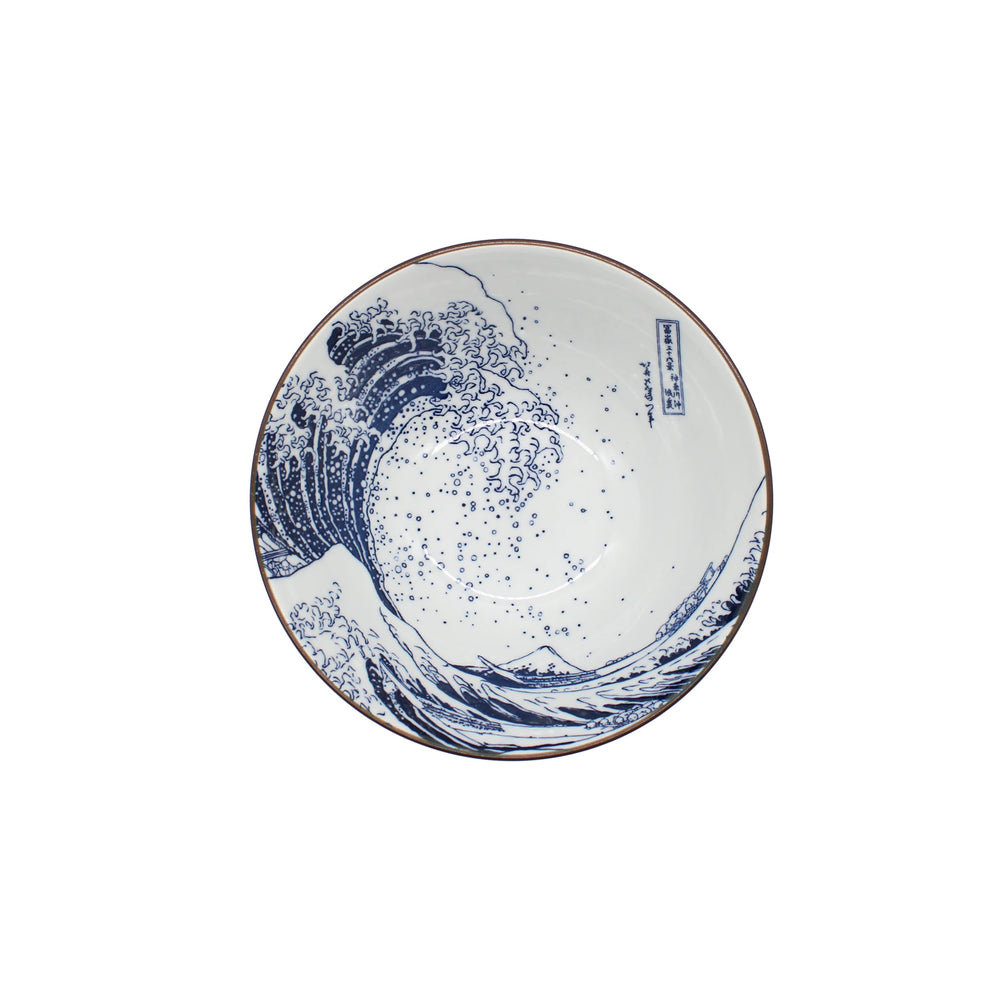 Udon bowl - Great Wave Design White